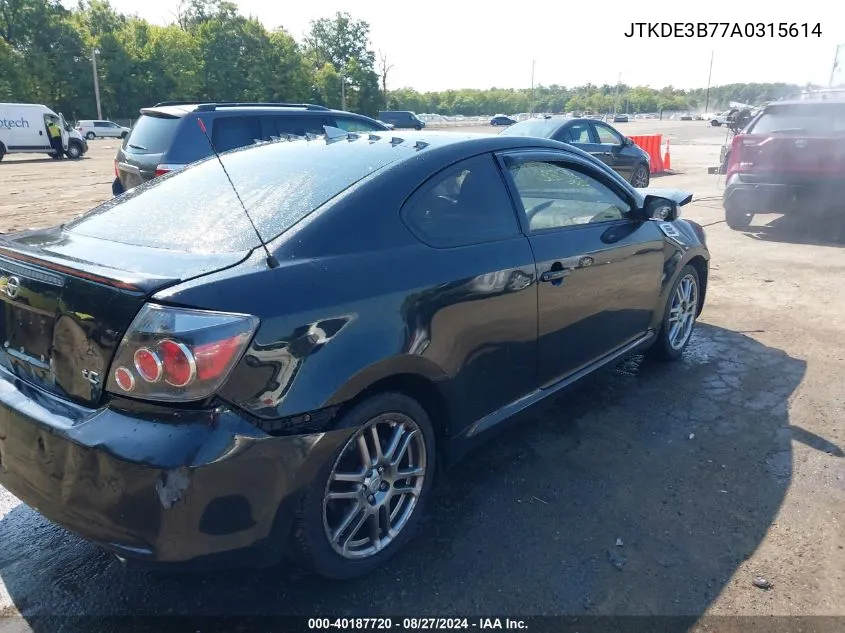 2010 Scion Tc VIN: JTKDE3B77A0315614 Lot: 40187720