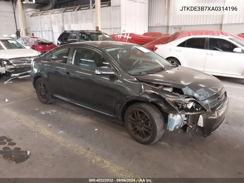 2010 Scion Tc VIN: JTKDE3B7XA0314196 Lot: 40222032