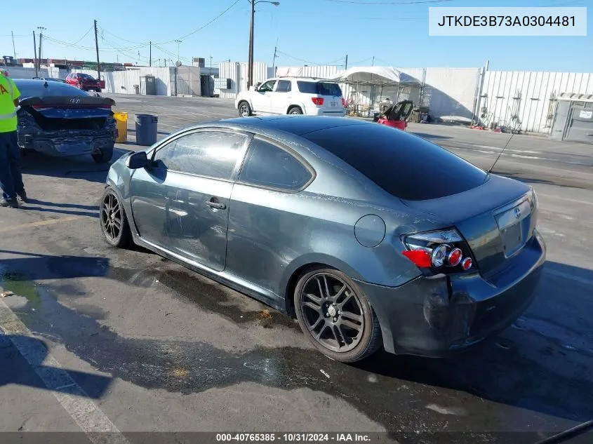 2010 Scion Tc VIN: JTKDE3B73A0304481 Lot: 40765385