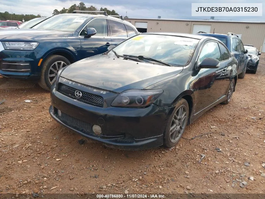 2010 Scion Tc VIN: JTKDE3B70A0315230 Lot: 40786880