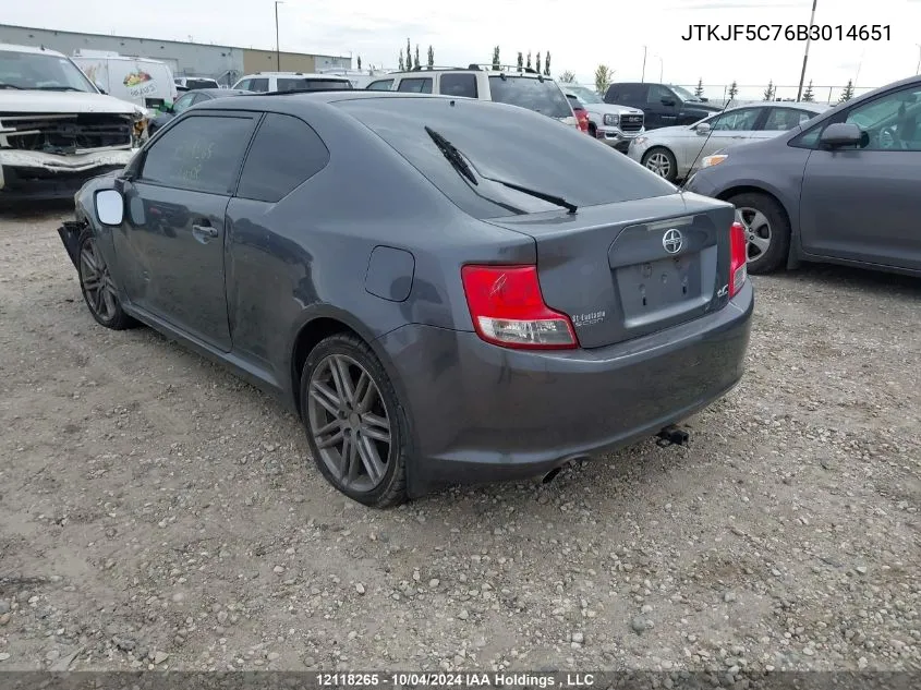 2011 Toyota Scion Tc VIN: JTKJF5C76B3014651 Lot: 12118265