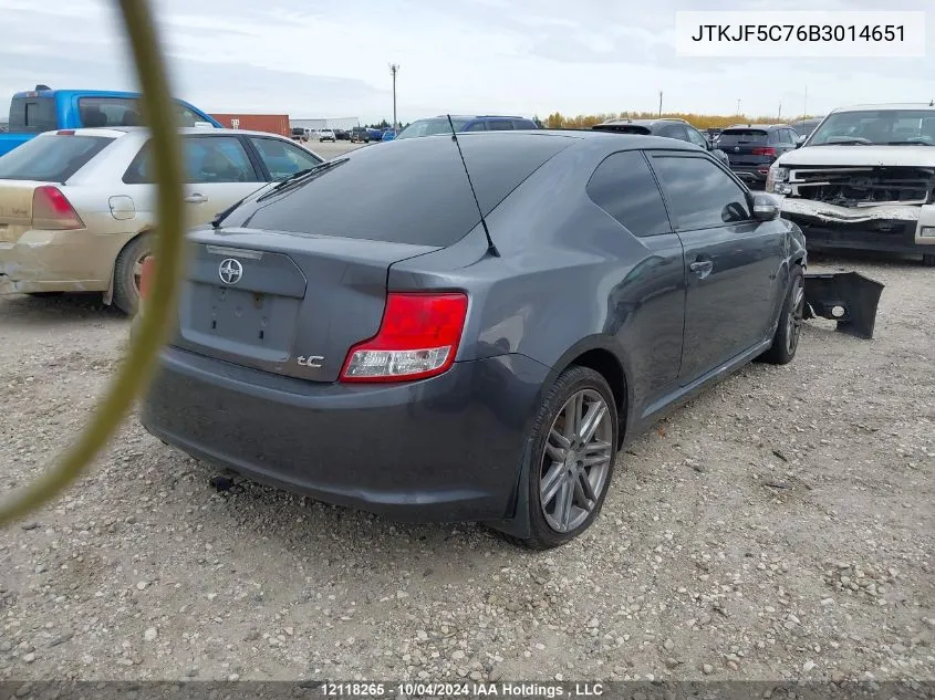 2011 Toyota Scion Tc VIN: JTKJF5C76B3014651 Lot: 12118265