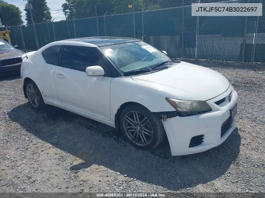 2011 Scion Tc VIN: JTKJF5C74B3022697 Lot: 40065201