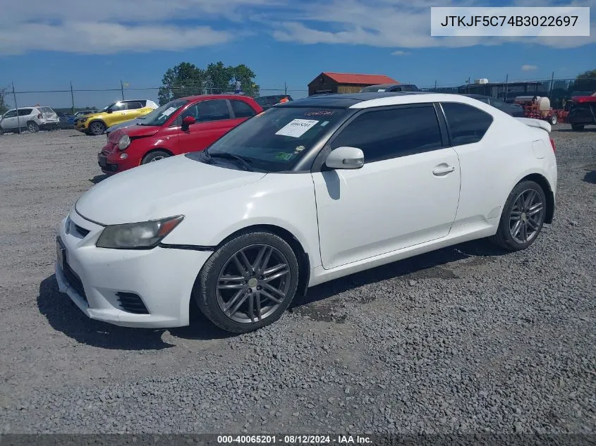 2011 Scion Tc VIN: JTKJF5C74B3022697 Lot: 40065201