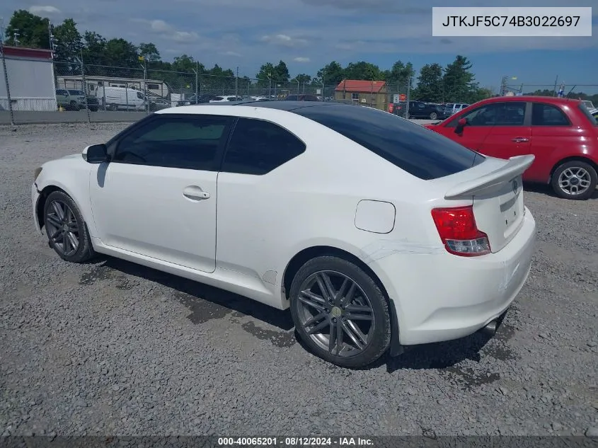 2011 Scion Tc VIN: JTKJF5C74B3022697 Lot: 40065201