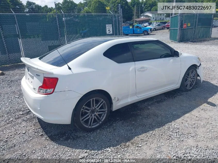 2011 Scion Tc VIN: JTKJF5C74B3022697 Lot: 40065201