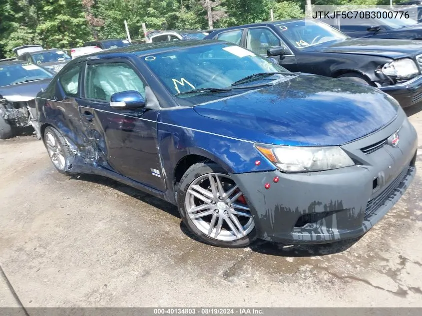 2011 Scion Tc VIN: JTKJF5C70B3000776 Lot: 40134803