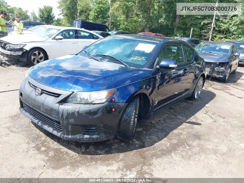 2011 Scion Tc VIN: JTKJF5C70B3000776 Lot: 40134803