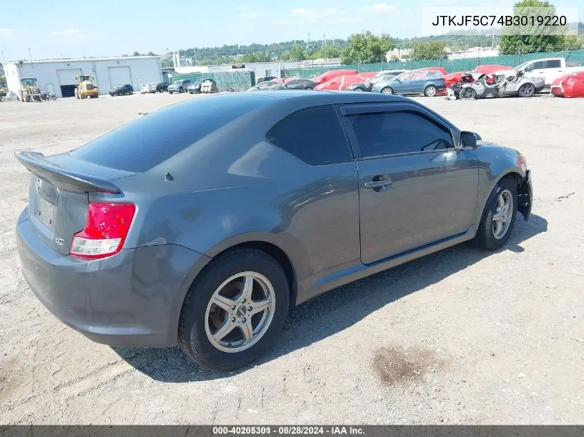 2011 Scion Tc VIN: JTKJF5C74B3019220 Lot: 40205301