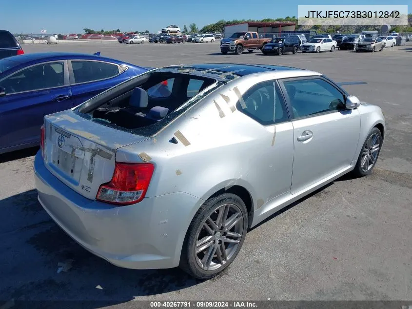 2011 Scion Tc VIN: JTKJF5C73B3012842 Lot: 40267791