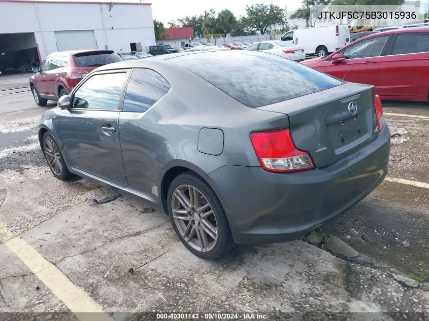 2011 Scion Tc VIN: JTKJF5C75B3015936 Lot: 40301143