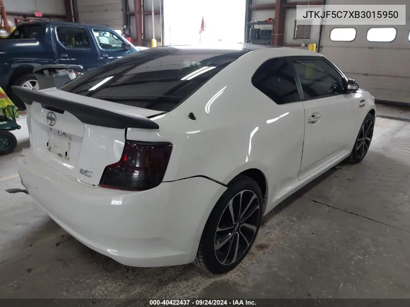 2011 Scion Tc VIN: JTKJF5C7XB3015950 Lot: 40422437