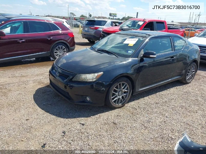 2011 Scion Tc VIN: JTKJF5C73B3016700 Lot: 40526560