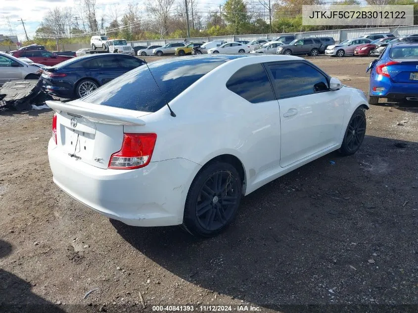 2011 Scion Tc VIN: JTKJF5C72B3012122 Lot: 40841393