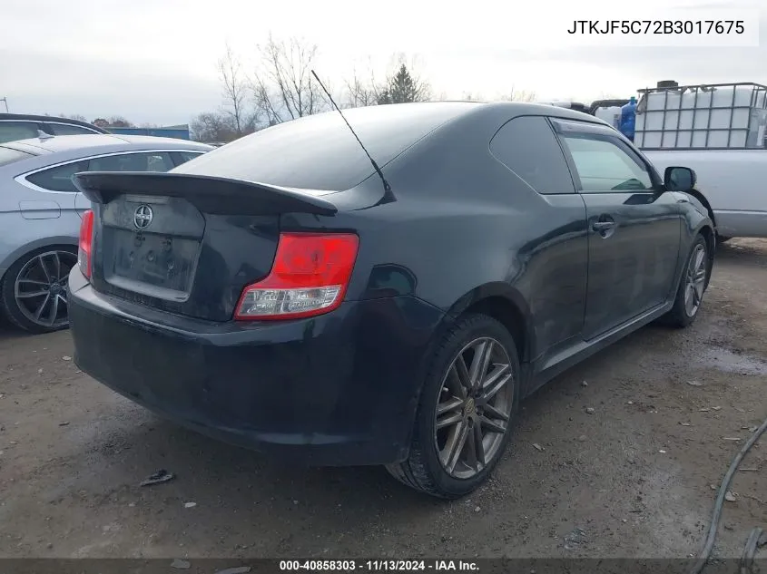 2011 Scion Tc VIN: JTKJF5C72B3017675 Lot: 40858303