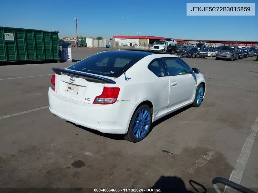 2011 Scion Tc VIN: JTKJF5C72B3015859 Lot: 40864655