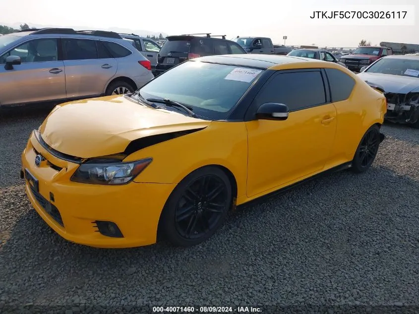 2012 Scion Tc Release Series 7.0 VIN: JTKJF5C70C3026117 Lot: 40071460