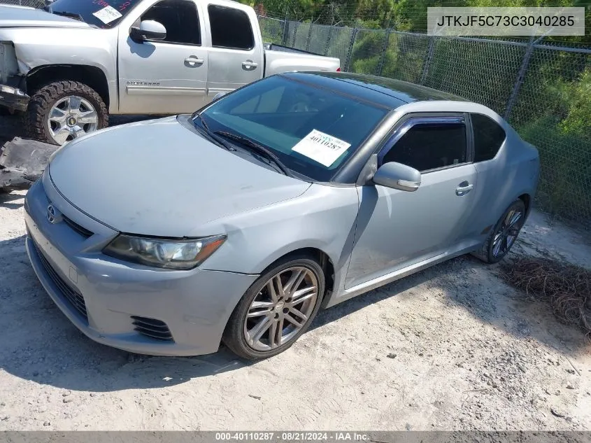 2012 Scion Tc VIN: JTKJF5C73C3040285 Lot: 40110287