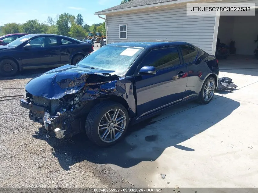 2012 Scion Tc VIN: JTKJF5C78C3027533 Lot: 40255922