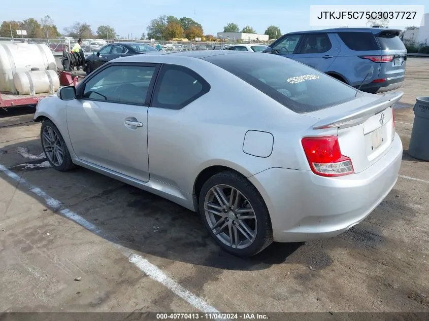 2012 Scion Tc VIN: JTKJF5C75C3037727 Lot: 40770413