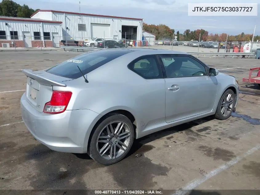 2012 Scion Tc VIN: JTKJF5C75C3037727 Lot: 40770413