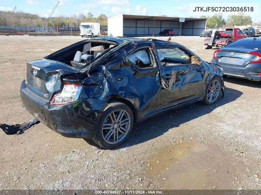 2012 Scion Tc VIN: JTKJF5C72C3036518 Lot: 40786527