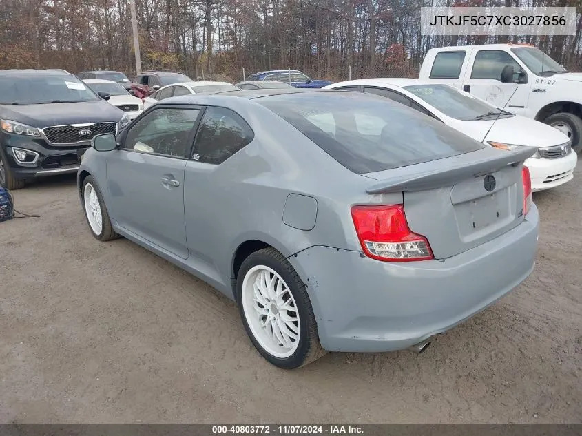 2012 Scion Tc VIN: JTKJF5C7XC3027856 Lot: 40803772