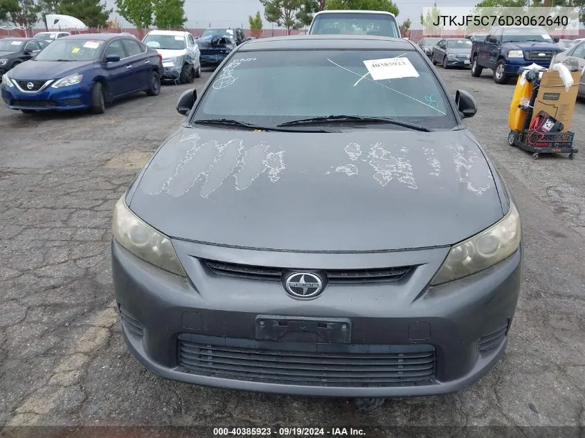 2013 Scion Tc VIN: JTKJF5C76D3062640 Lot: 40385923