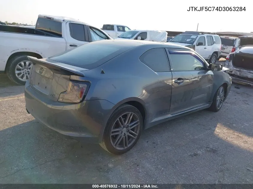 2013 Scion Tc VIN: JTKJF5C74D3063284 Lot: 40576932