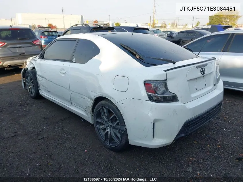 2014 Scion Tc VIN: JTKJF5C71E3084451 Lot: 12136597