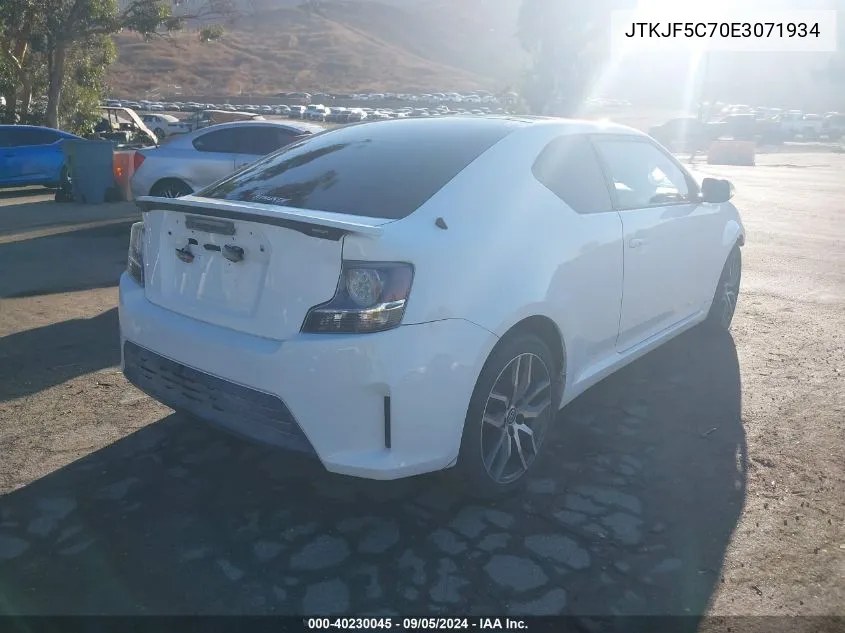 2014 Scion Tc VIN: JTKJF5C70E3071934 Lot: 40230045