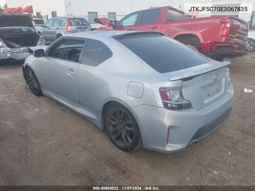 2014 Scion Tc 10 Series VIN: JTKJF5C70E3067835 Lot: 40804822