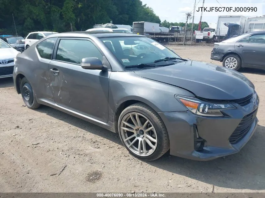 2015 Scion Tc VIN: JTKJF5C70FJ000990 Lot: 40076090