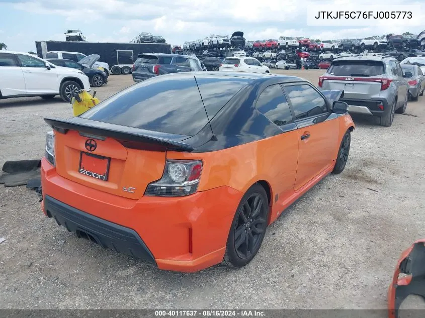 2015 Scion Tc Release Series 9.0 VIN: JTKJF5C76FJ005773 Lot: 40117637