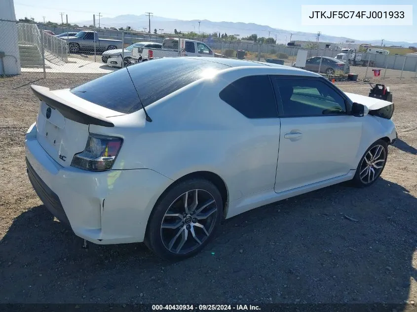 JTKJF5C74FJ001933 2015 Scion Tc