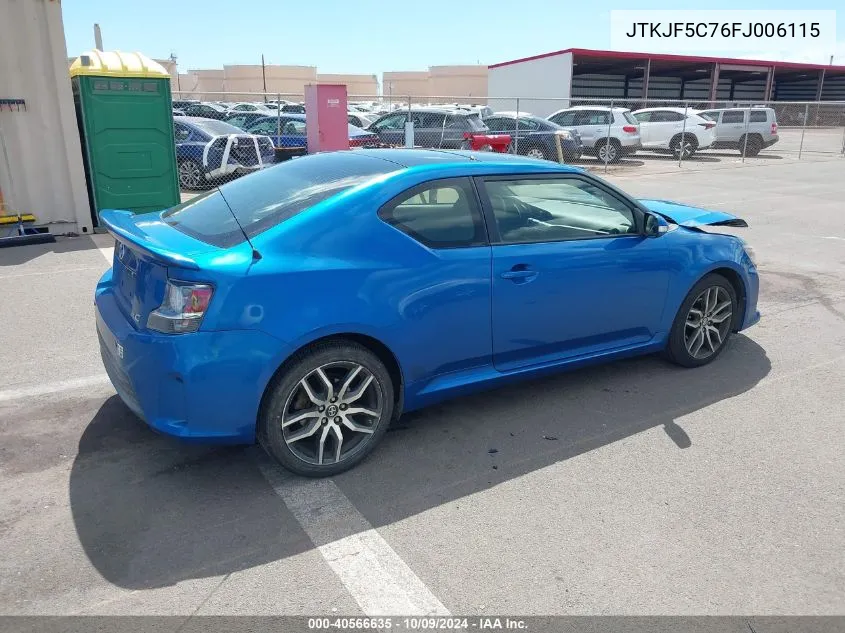 2015 Scion Tc Release Series 9.0 VIN: JTKJF5C76FJ006115 Lot: 40566635