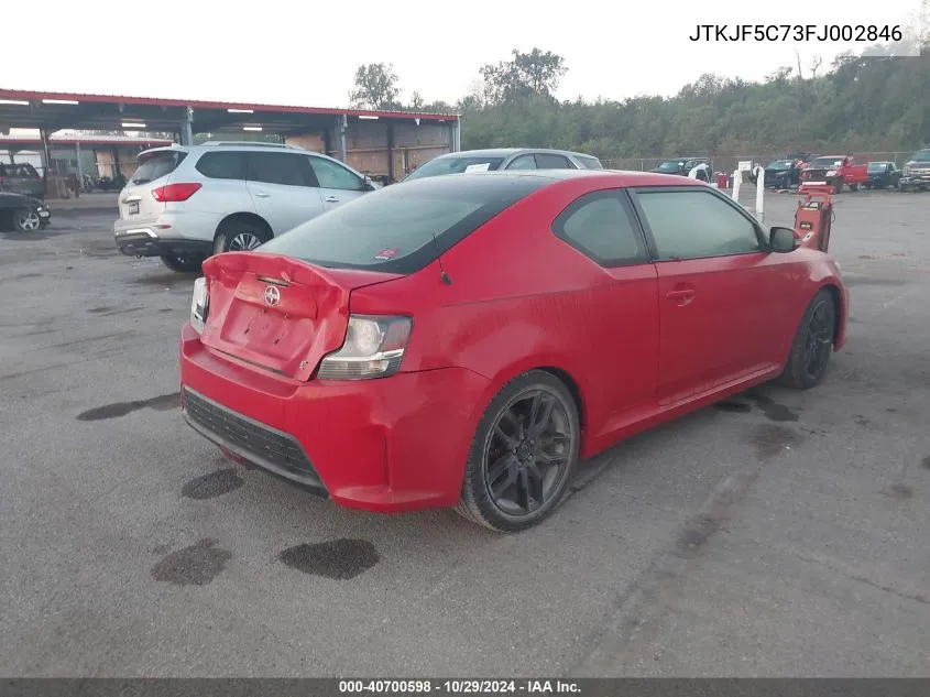 2015 Scion Tc VIN: JTKJF5C73FJ002846 Lot: 40700598