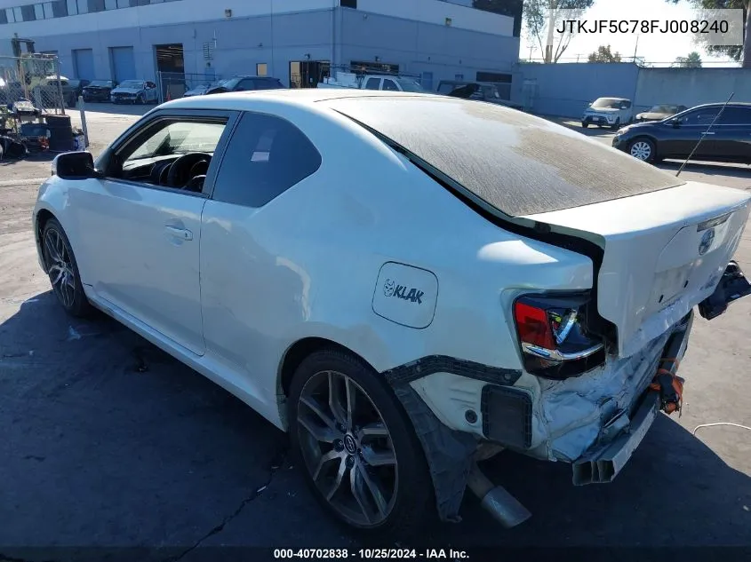 2015 Scion Tc VIN: JTKJF5C78FJ008240 Lot: 40702838