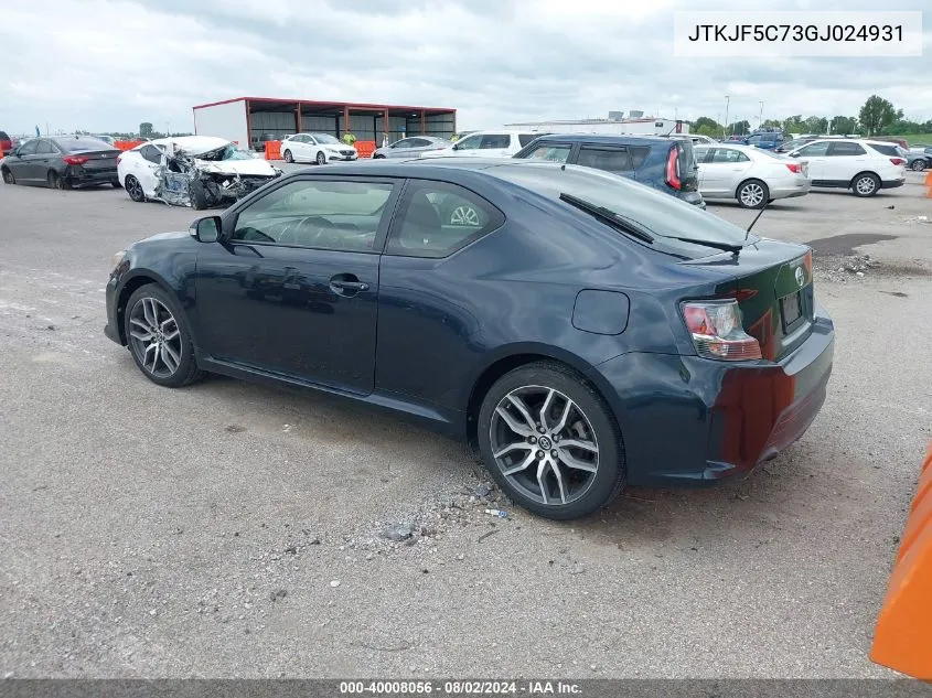 JTKJF5C73GJ024931 2016 Scion Tc