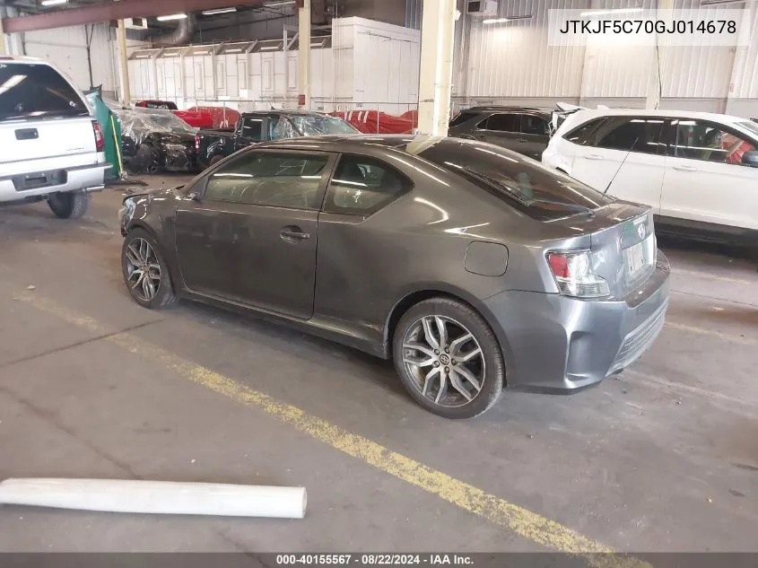 2016 Scion Tc VIN: JTKJF5C70GJ014678 Lot: 40155567