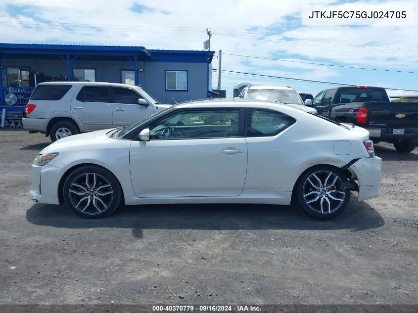 2016 Scion Tc VIN: JTKJF5C75GJ024705 Lot: 40370779