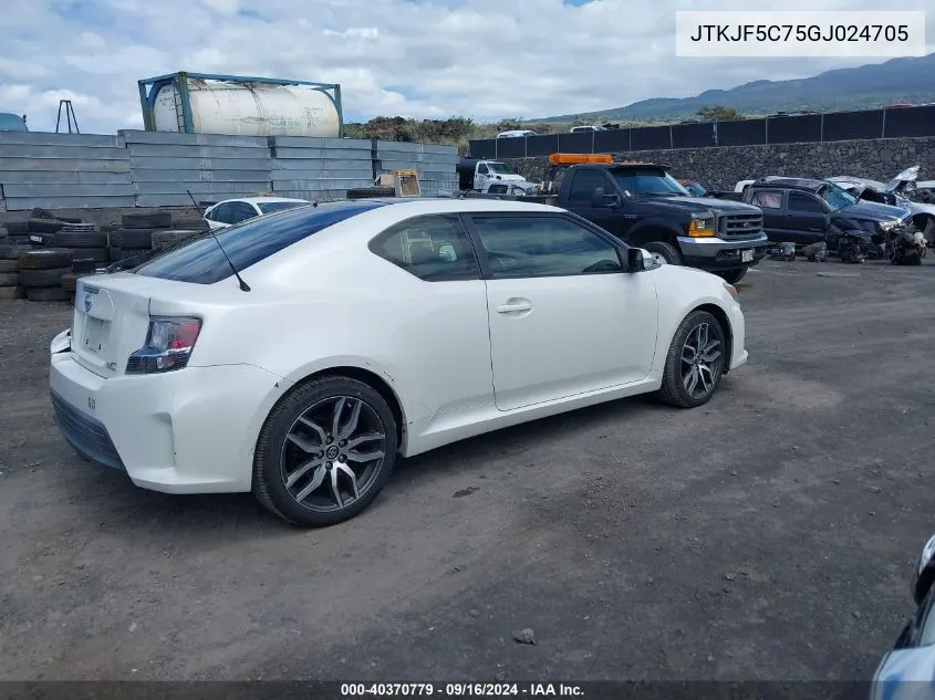 2016 Scion Tc VIN: JTKJF5C75GJ024705 Lot: 40370779