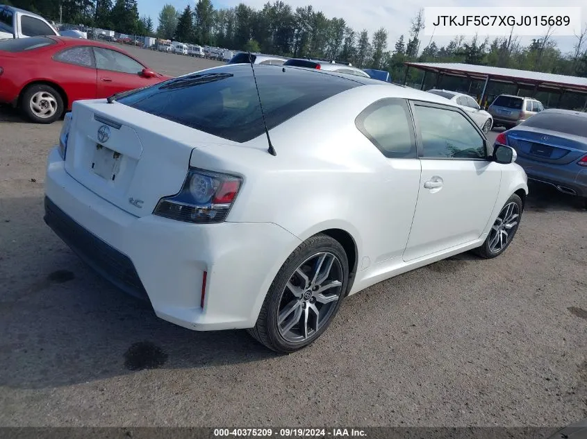 2016 Scion Tc VIN: JTKJF5C7XGJ015689 Lot: 40375209