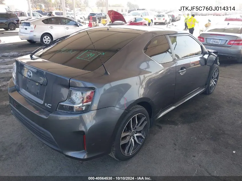 2016 Scion Tc VIN: JTKJF5C76GJ014314 Lot: 40564530