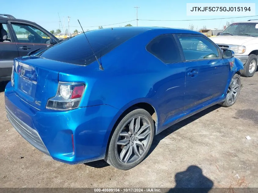 JTKJF5C75GJ015194 2016 Scion Tc