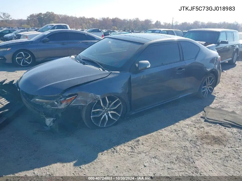 2016 Scion Tc VIN: JTKJF5C73GJ018983 Lot: 40724803