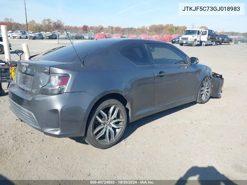 2016 Scion Tc VIN: JTKJF5C73GJ018983 Lot: 40724803