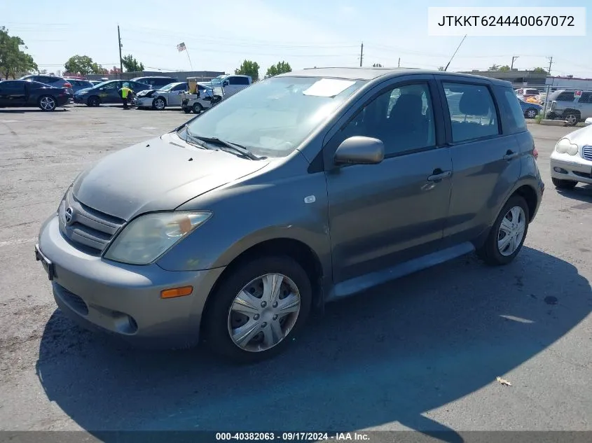 2004 Scion Xa VIN: JTKKT624440067072 Lot: 40382063