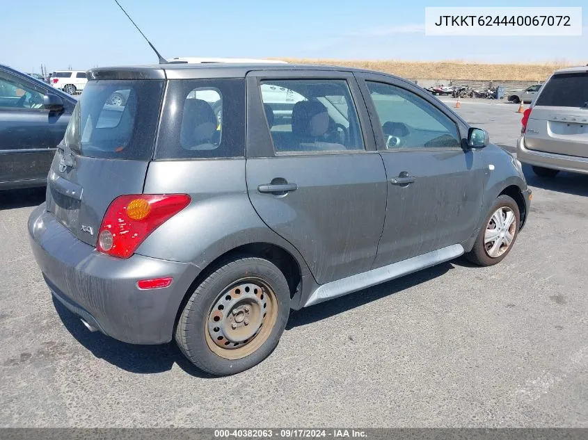 2004 Scion Xa VIN: JTKKT624440067072 Lot: 40382063