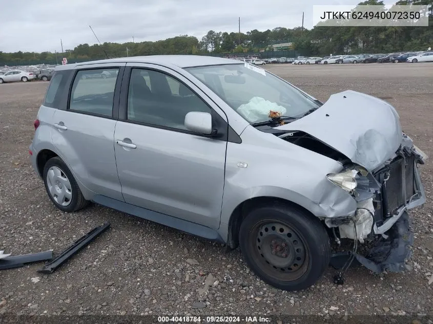 2004 Scion Xa VIN: JTKKT624940072350 Lot: 40418784